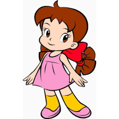 彩色卡通简笔画小女孩