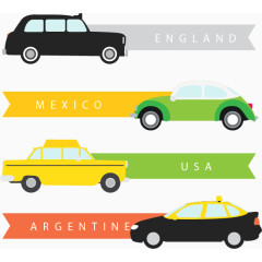 4款汽车装饰banner矢量图