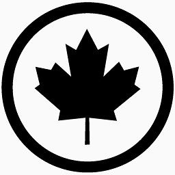 加拿大国旗地铁车站的黑色图标