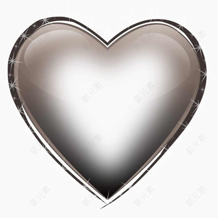 唯美透明闪光心形素材 滤色模式