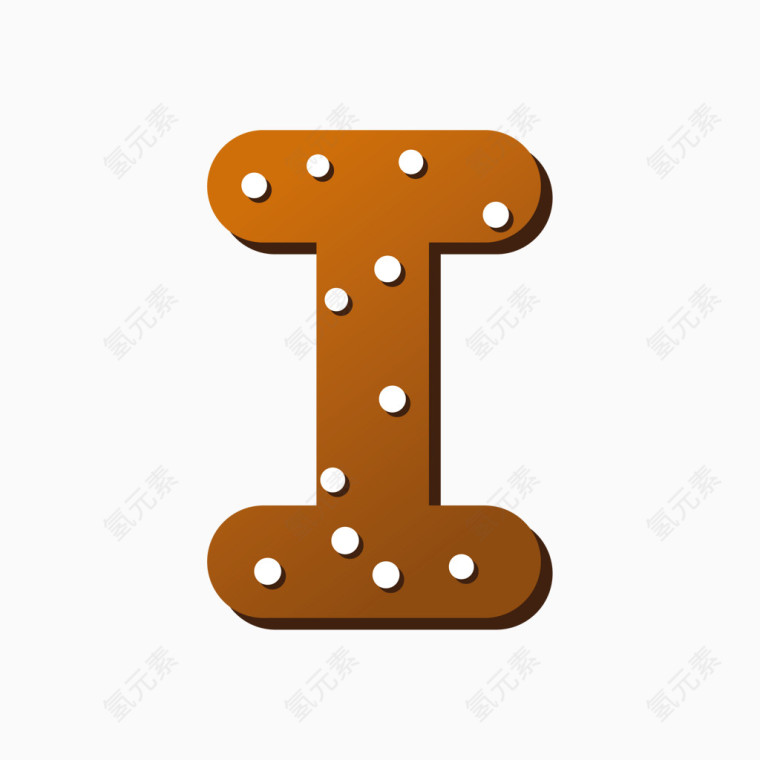 饼干英文字体字母I