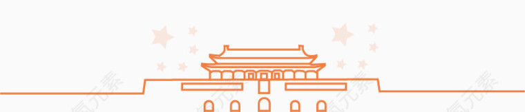 矢量线条天安门