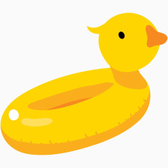 卡通手绘黄色鸭子游泳圈 