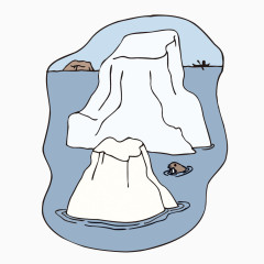 卡通手绘冰川