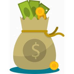 装满钞票的钱袋子