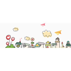 手绘房子楼房