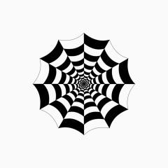 矢量黑白视觉错乱旋转花纹三