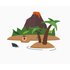 海边小岛矢量素材