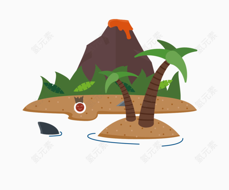 海边小岛矢量素材