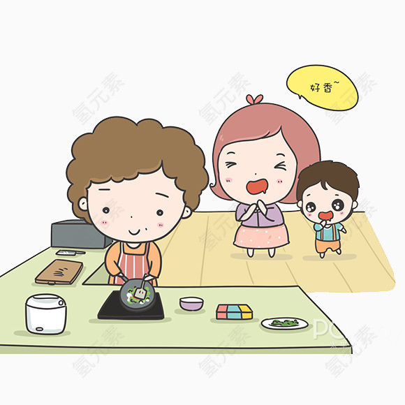 卡通妈妈做菜