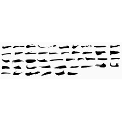 各类横向笔画毛笔笔触合集