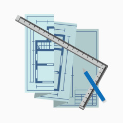 卡通建筑 建筑图稿尺子