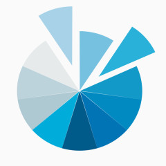 蓝色简约饼状图