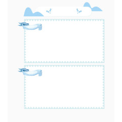 清新卡通蓝色手机端产品边框