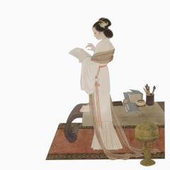 经典古代淑女png素材