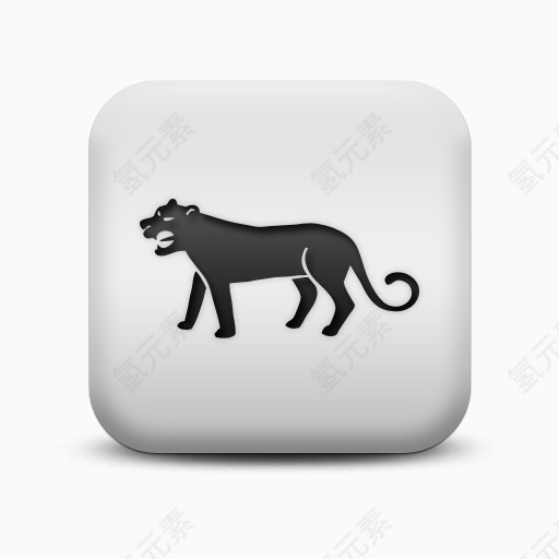 不光滑的白色的广场图标动物动物狮子Animals-Icons