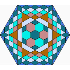 几何抽象蓝色免扣图形