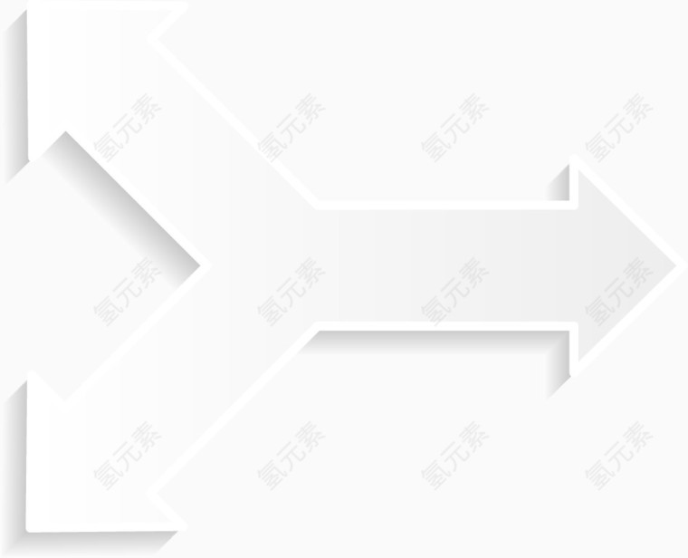 白色纸质箭头设计矢量素材