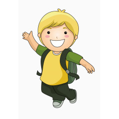卡通儿童学生小男孩