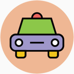 手绘旅游图片旅游剪影 出租车标签