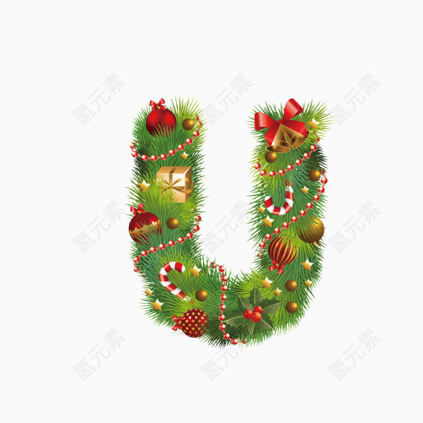数字字母 礼盒装饰 字母U