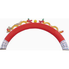 庆典双龙戏珠青花瓷底充气龙门