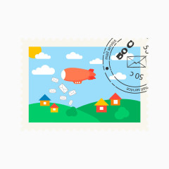 清新盖邮戳的邮票