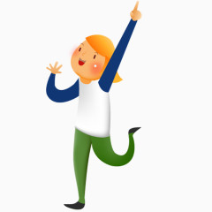 开心奔跑的女孩