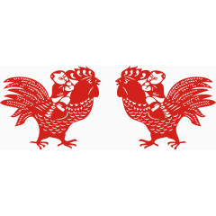 吉利童子鸡剪纸窗花春节年画