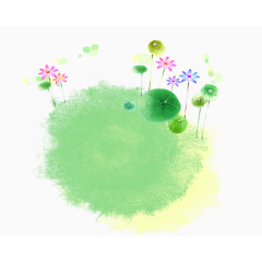 绿色唯美花卉文本框