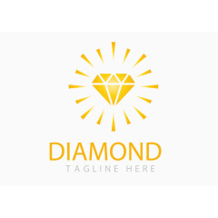 高贵金色钻石标志矢量图