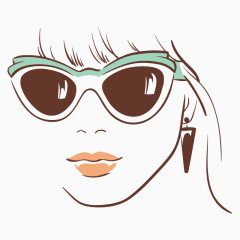 简笔手绘女郎形象