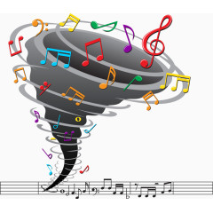 卡通龙卷风音乐乐符