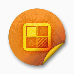 美味标志广场橙色贴纸社交媒体