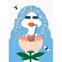 趣味卡通插画女孩