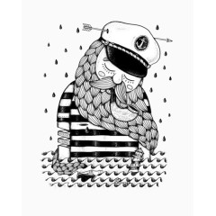 黑白经典时尚插画