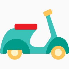 卡通扁平绿色电动车