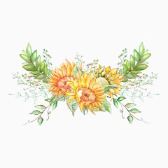 精美卡通黄色向阳花