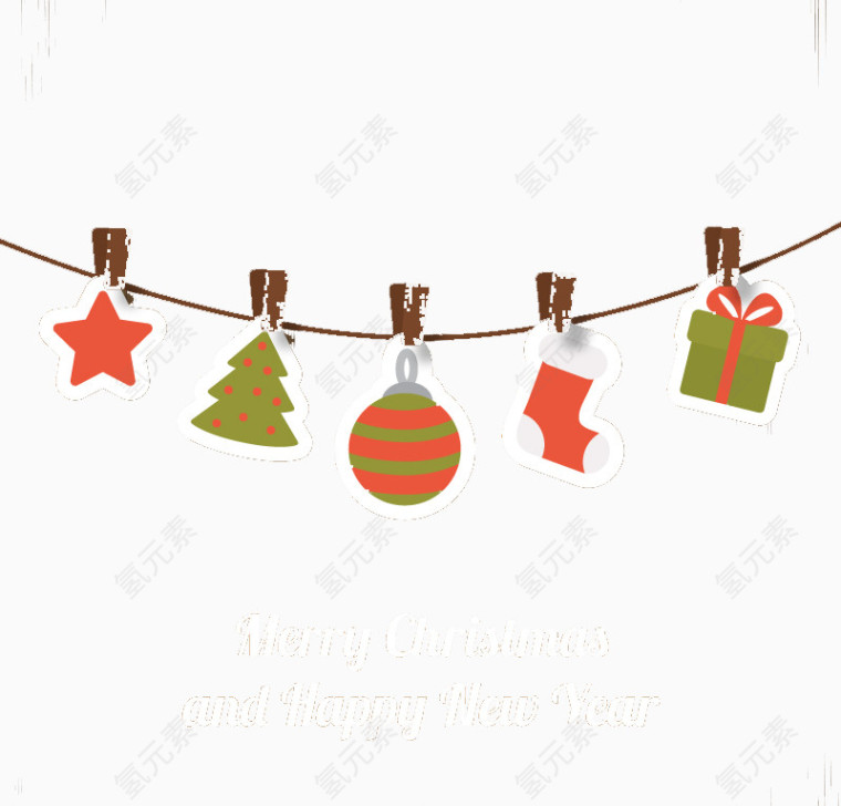圣诞节剪纸吊饰背景矢量素材