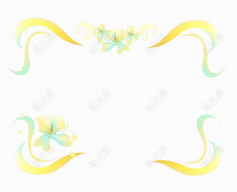 鲜花绿叶花框花边