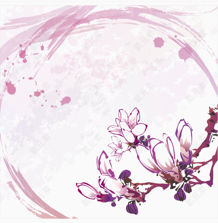 矢量中国风梅花