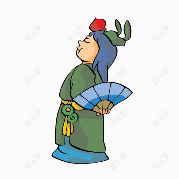 拿着扇子的官员