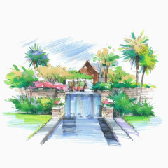 手绘别墅