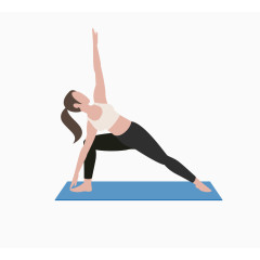 卡通扁平化女人瑜伽