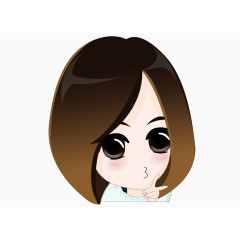 卡通手绘人物形象单人可爱嘟嘟嘴