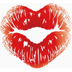红色唇印图案