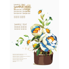 盆栽油画植物花朵素材图片