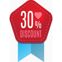 红色情人节促销标签矢量图