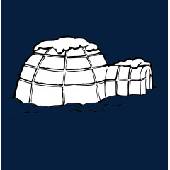 卡通手绘的冰屋