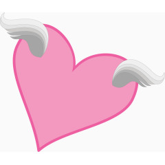 卡通粉色精美心形翅膀